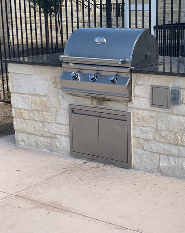 a close up of a brick building