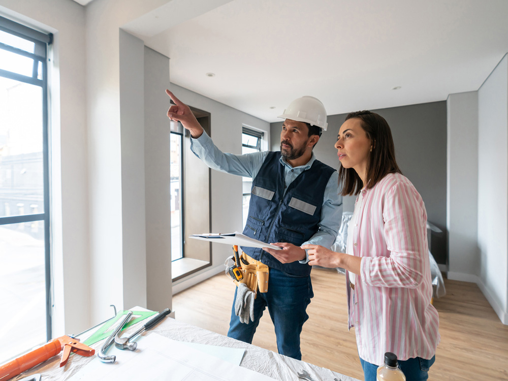 a person standing in a room