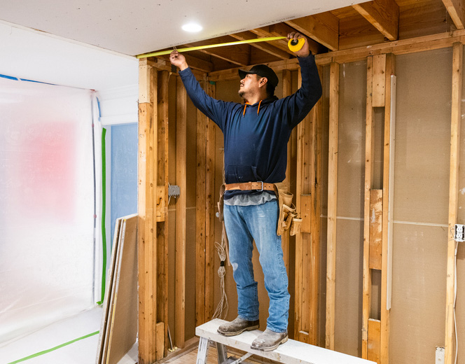 a person standing in a room